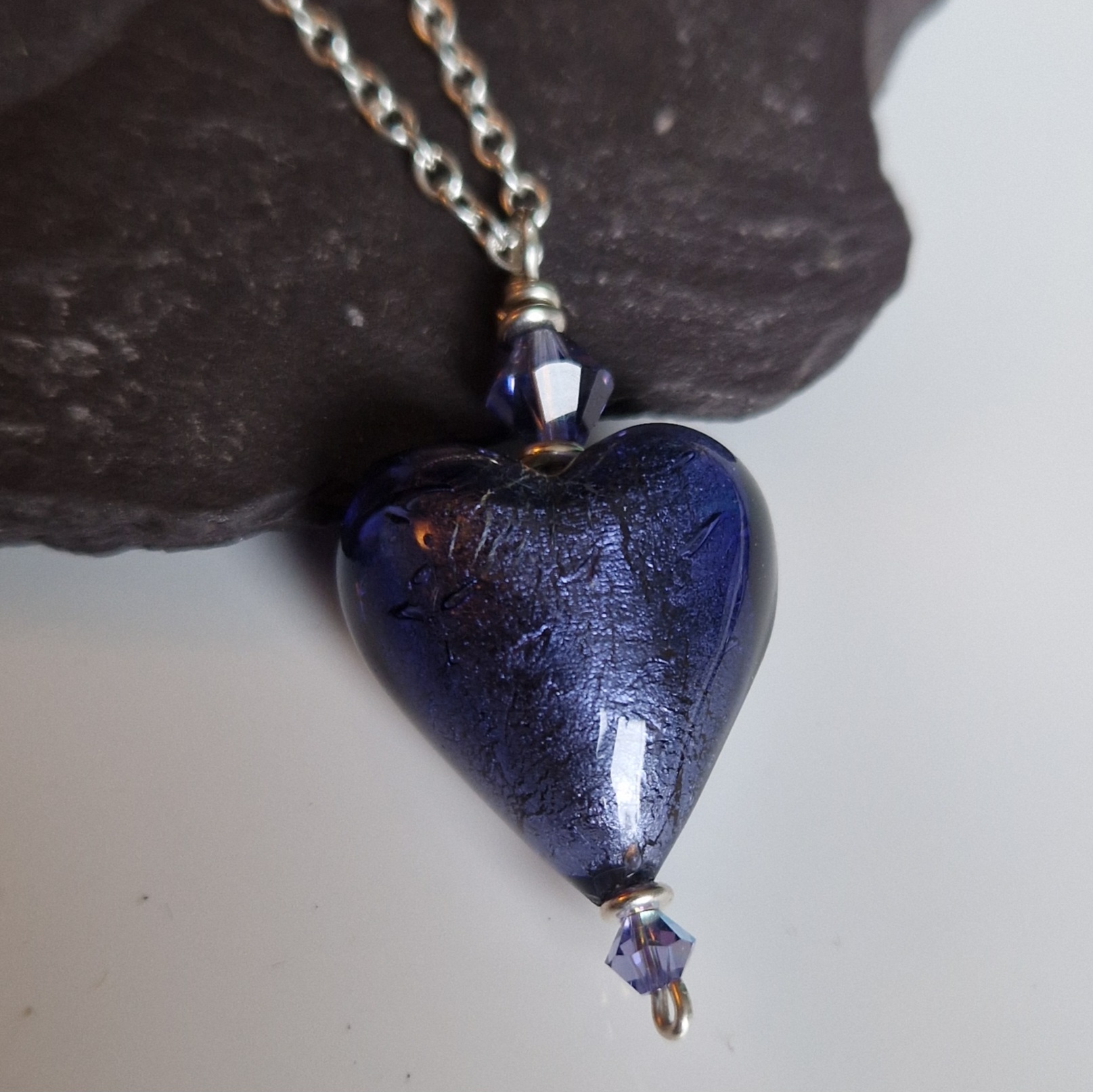 Murano Heart Pendant on Sterling Silver - Image 2