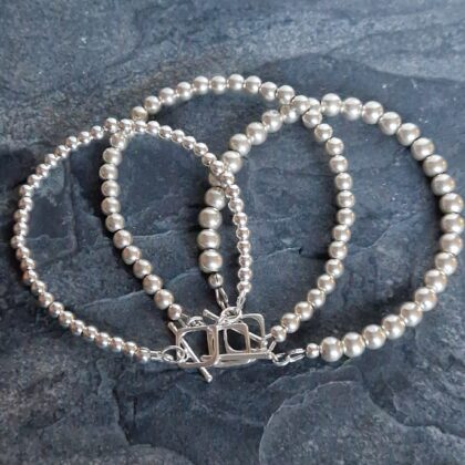 Sterling Silver Bead Bracelets - with Clasp